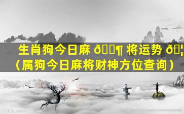 生肖狗今日麻 🐶 将运势 🦢 （属狗今日麻将财神方位查询）